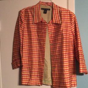 SilkLand jacket. Size 14, multicolored 3/4 sleeve
